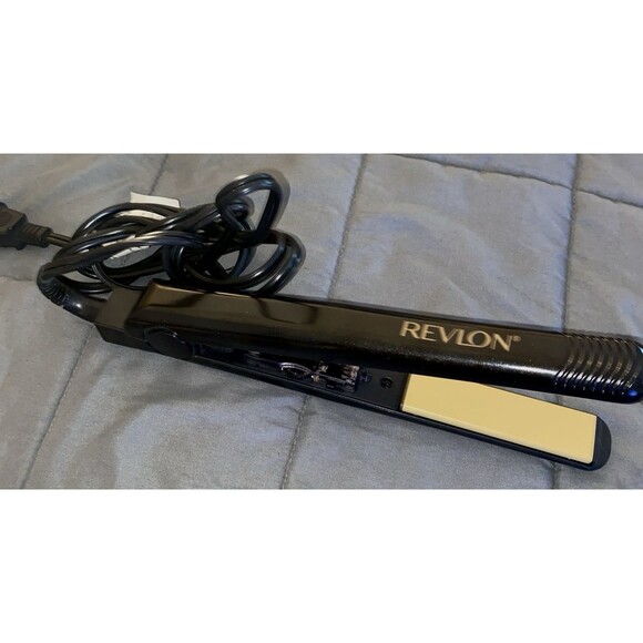 Revlon 1” RVST2046 Gold Black Ceramic Tourmaline Flat Iron Straightener - Tested - Picture 1 of 5